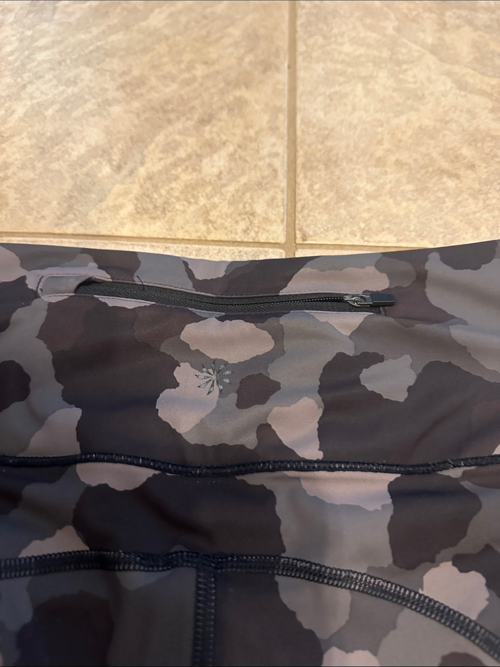 Athleta lightening Camo 7/8 Leggings - Black & Gray - Picture 5 of 6